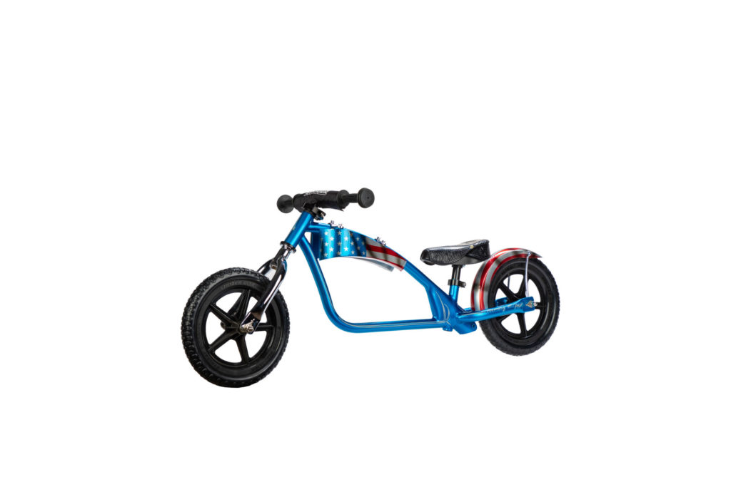 A Strider balance bike customized by Carl Pusser of Walkin' Tall Cycles in Peoria, Illinois. Photo courtesy Strider.