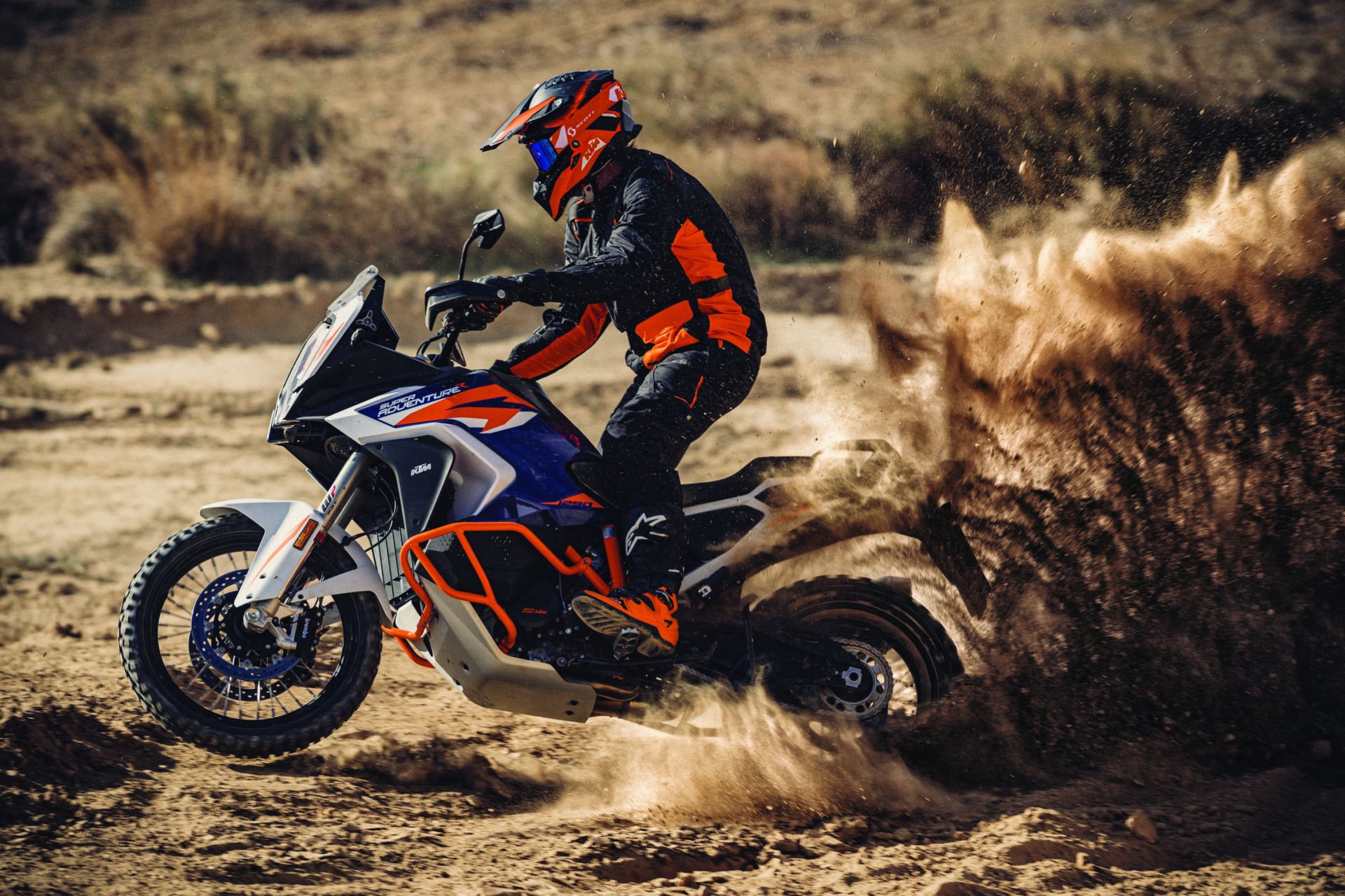 A 2022-model KTM 1290 Super Adventure R in action. Photo courtesy KTM.