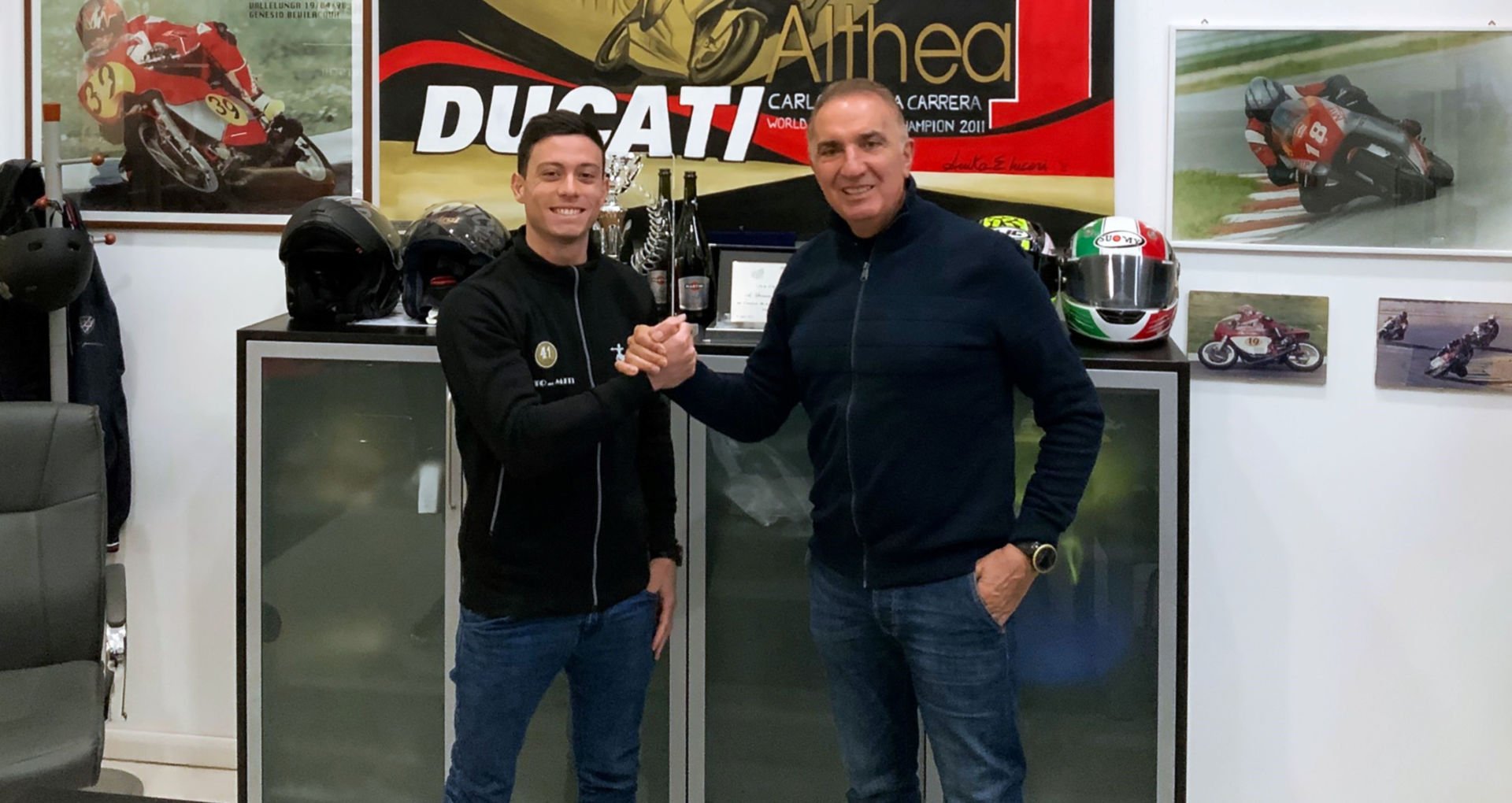 Federico Caricasulo (left) and Althea Racing General Manager Genesio Bevilacqua (right). Photo courtesy Althea Racing.