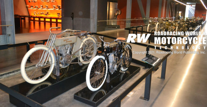 One of the exhibit halls at the Harley-Davidson Museum in Milwaukee, Wisconsin. Photo by David Swarts.