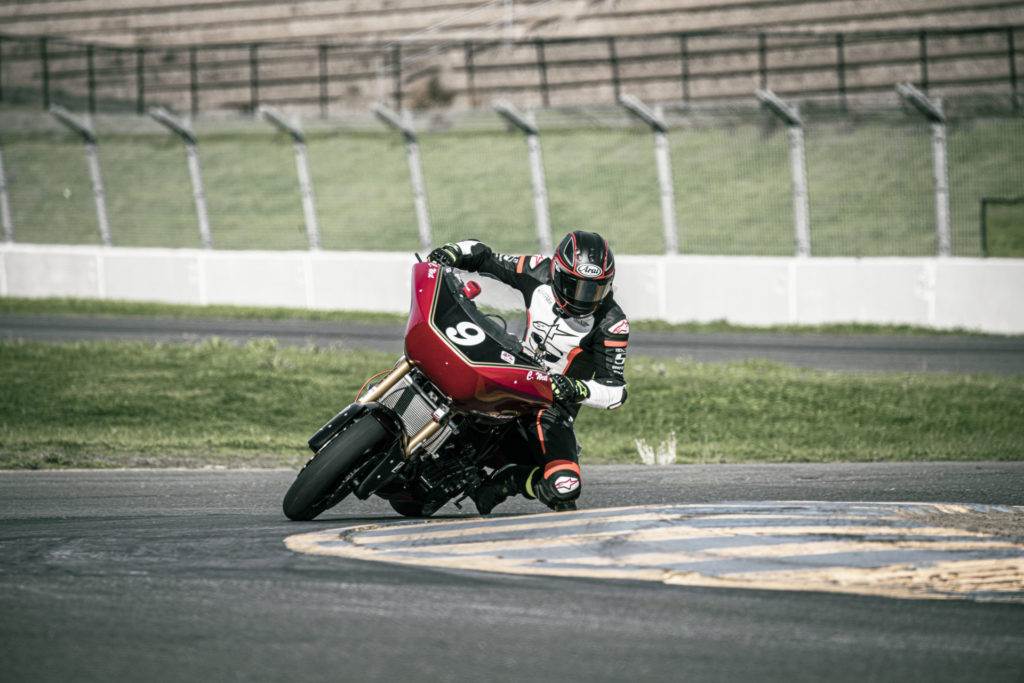 Cory West (9) on his Team Saddleman Harley-Davidson. Photo courtesy Bridgestone.