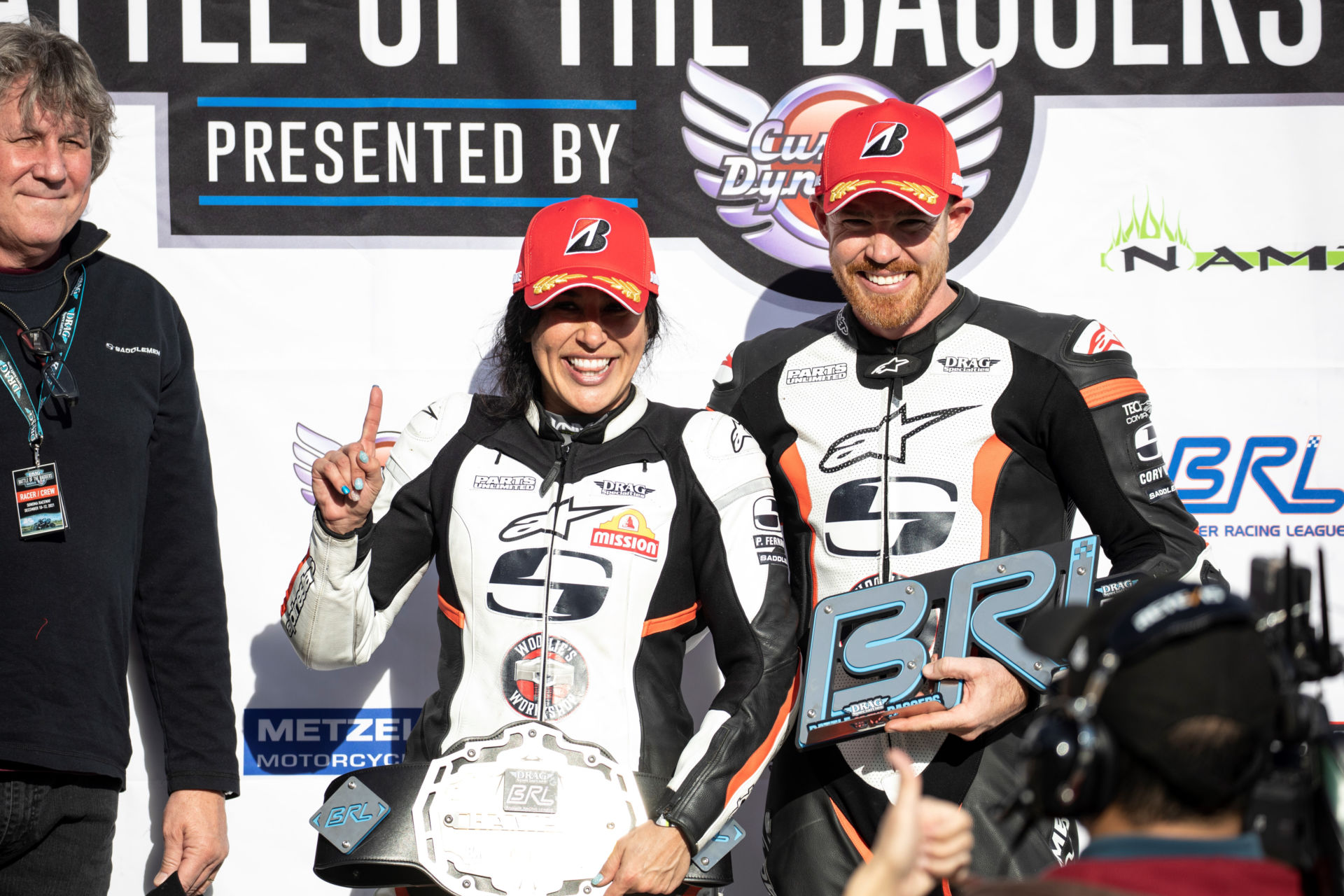 Patricia Fernandez (left) and Cory West (right). Photo courtesy Bridgestone.