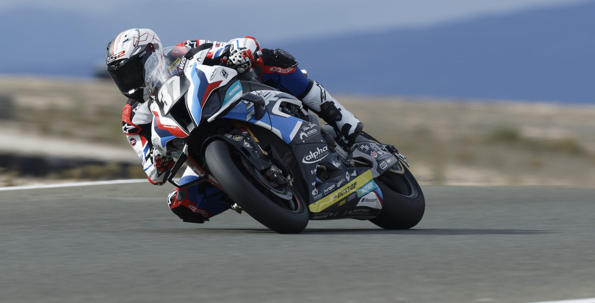 Jeremy Guarnoni (37) testing the factory BMW M1000RR at Almeria. Photo courtesy BMW Motorrad Motorsport.