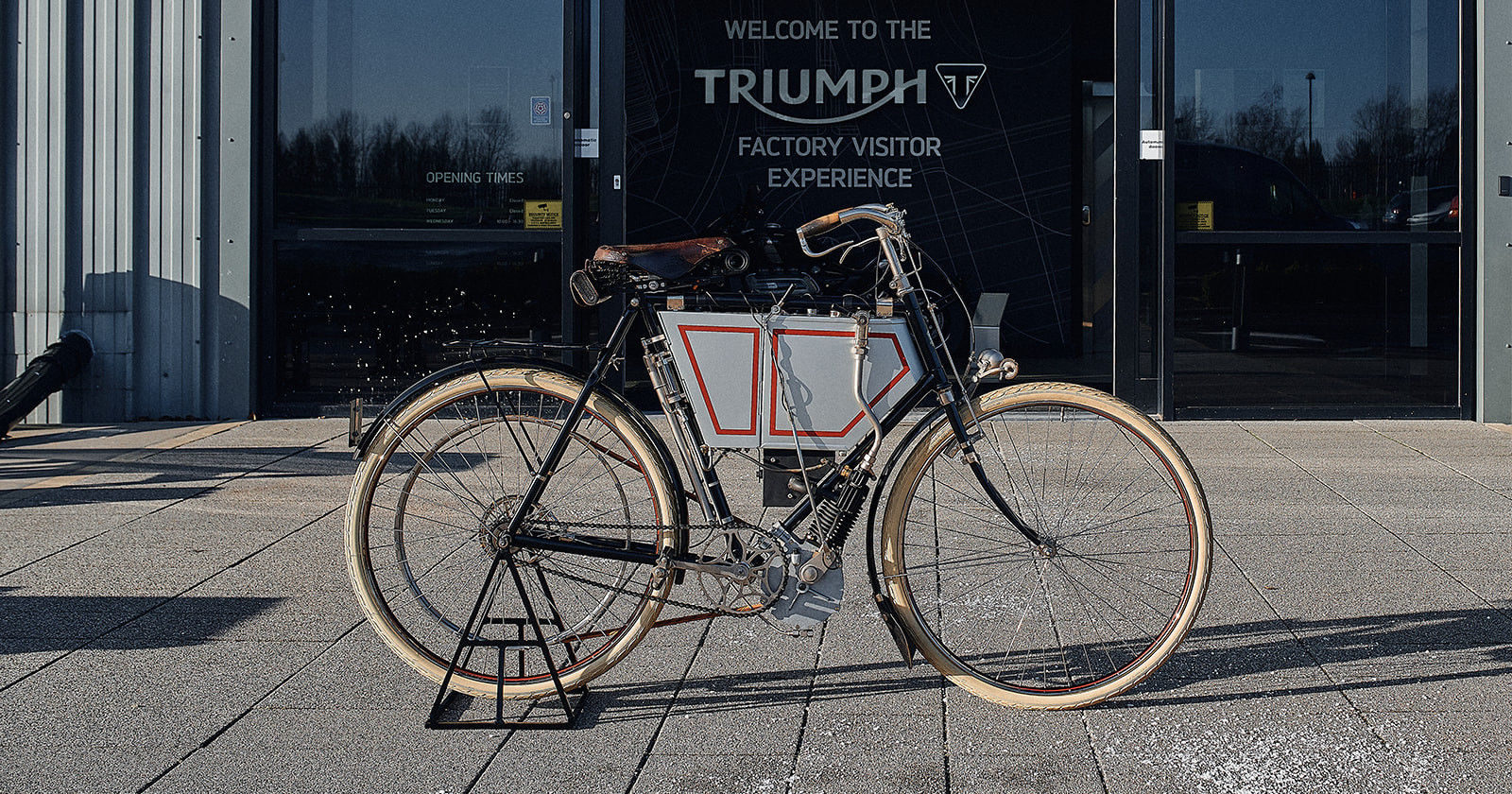 A 1901 prototype of the first Triumph motorcycle. Photo courtesy Triumph.
