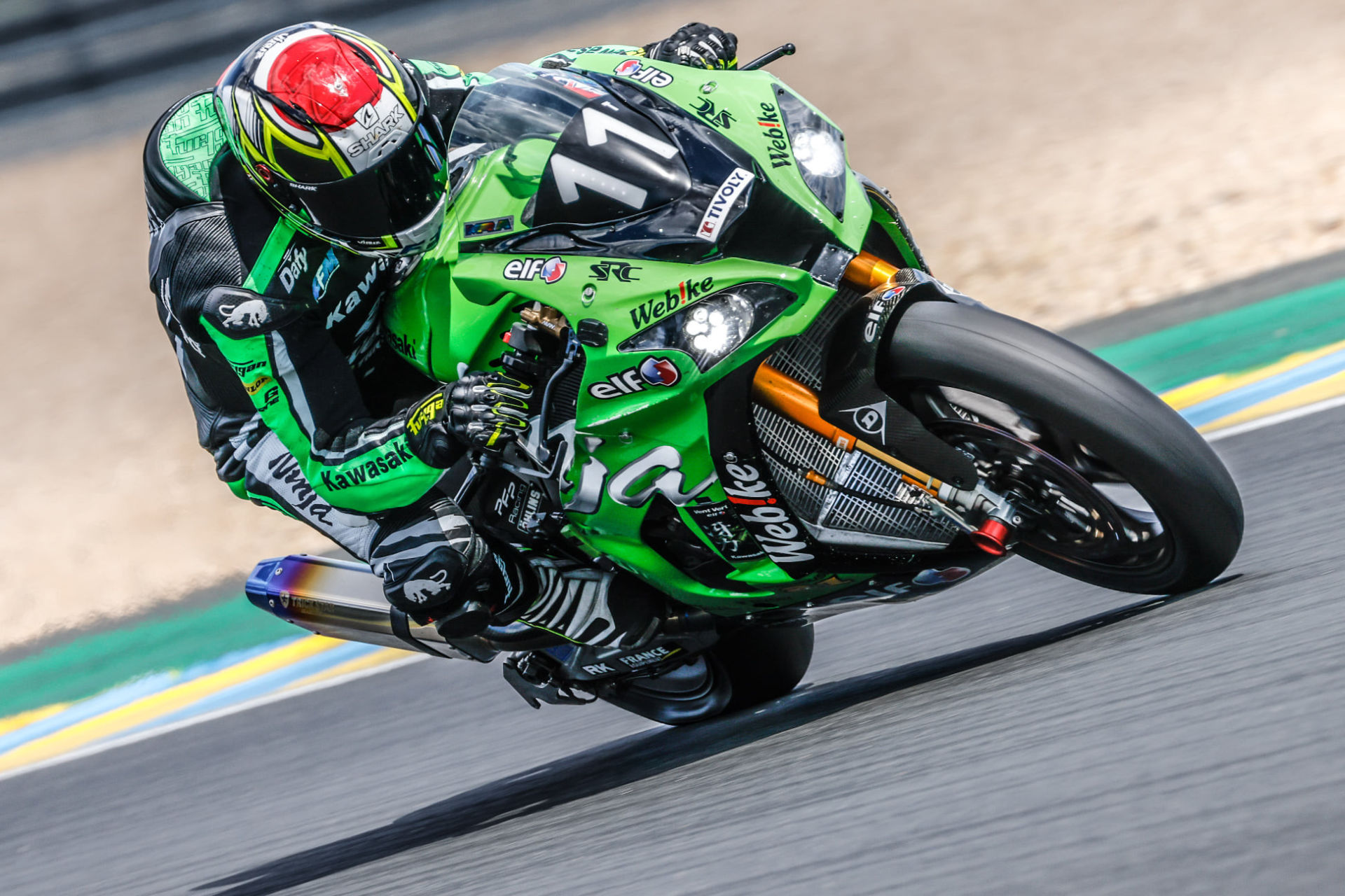 Erwan Nigon (11) at speed on the Team Webike SRC Kawasaki France Trickstar ZX-10RR during the 2021 FIM Endurance World Championship. Photo courtesy eam Webike SRC Kawasaki France Trickstar.