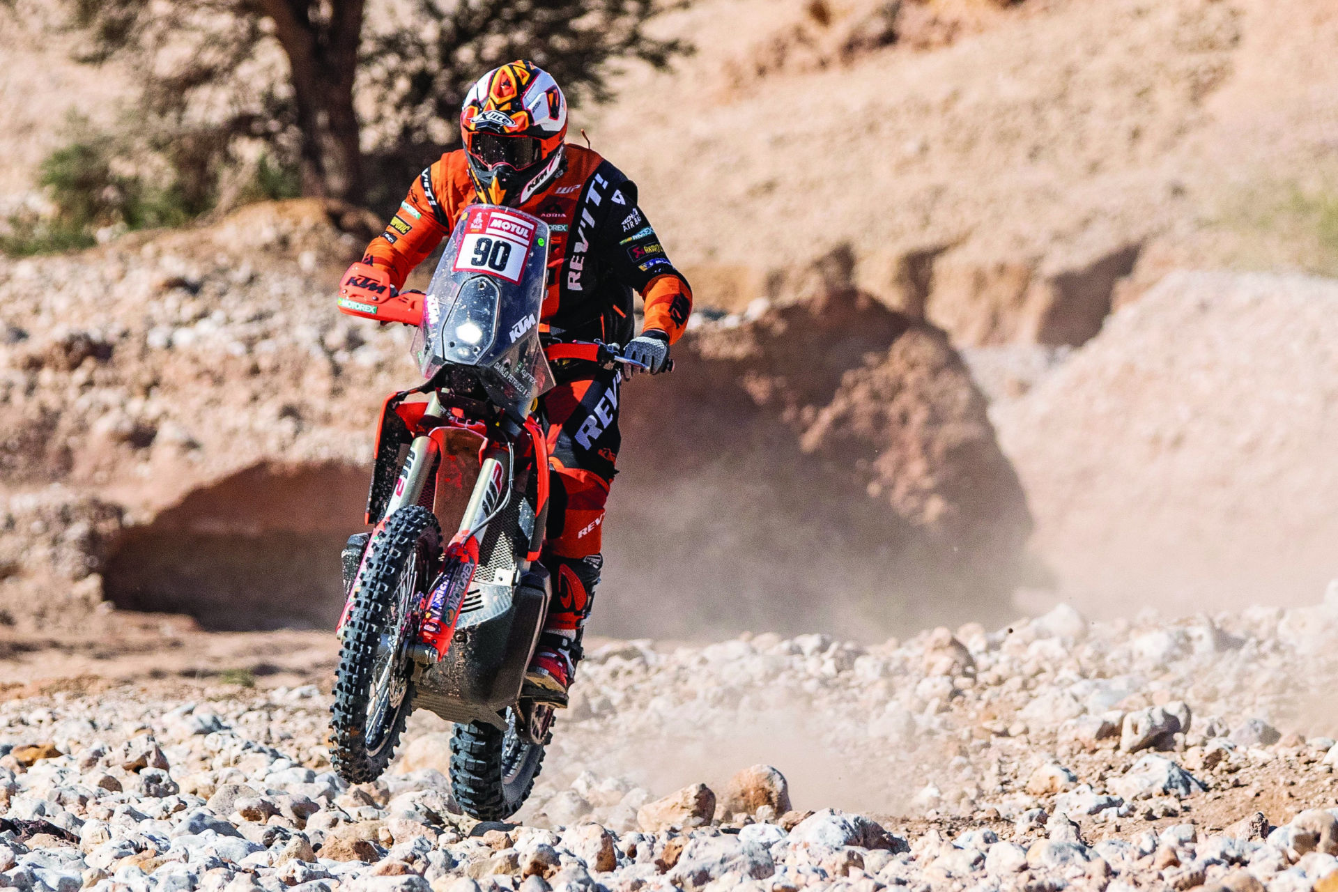 Danilo Petrucci (90) in action during Stage Five at the Dakar Rally. Photo by Rally Zone, courtesy KTM Factory Racing.