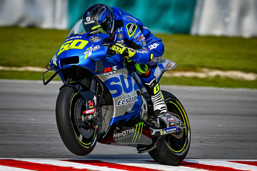 Suzuki test rider Sylvain Guintoli (50). Photo courtesy Dorna.