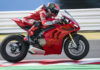 Francesco Bagnaia riding a 2022 Ducati Panigale V4 S. Photo courtesy Ducati.