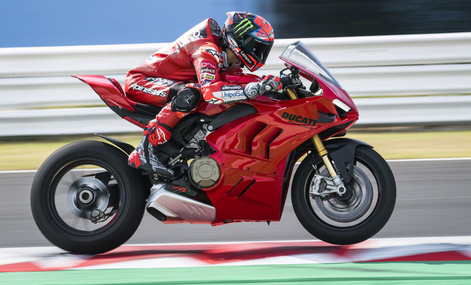 Francesco Bagnaia riding a 2022 Ducati Panigale V4 S. Photo courtesy Ducati.