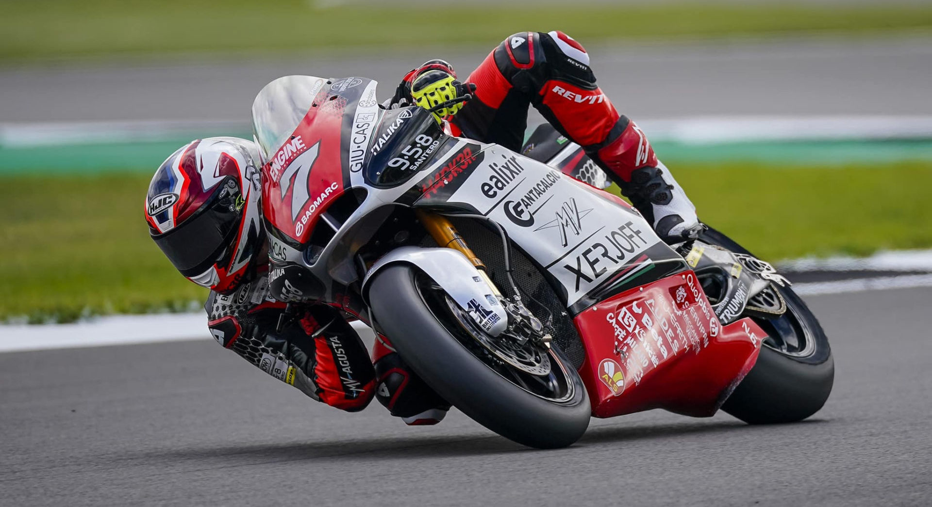 Lorenzo Baldassarri (7) on his Forward Racing MV Agusta during the 2021 Moto2 World Championship. Photo courtesy Forward Racing.