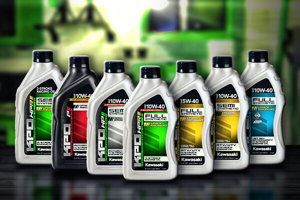 The family of Kawasaki Performance Oils. Photo courtesy Kawasaki Motors Corp., U.S.A.