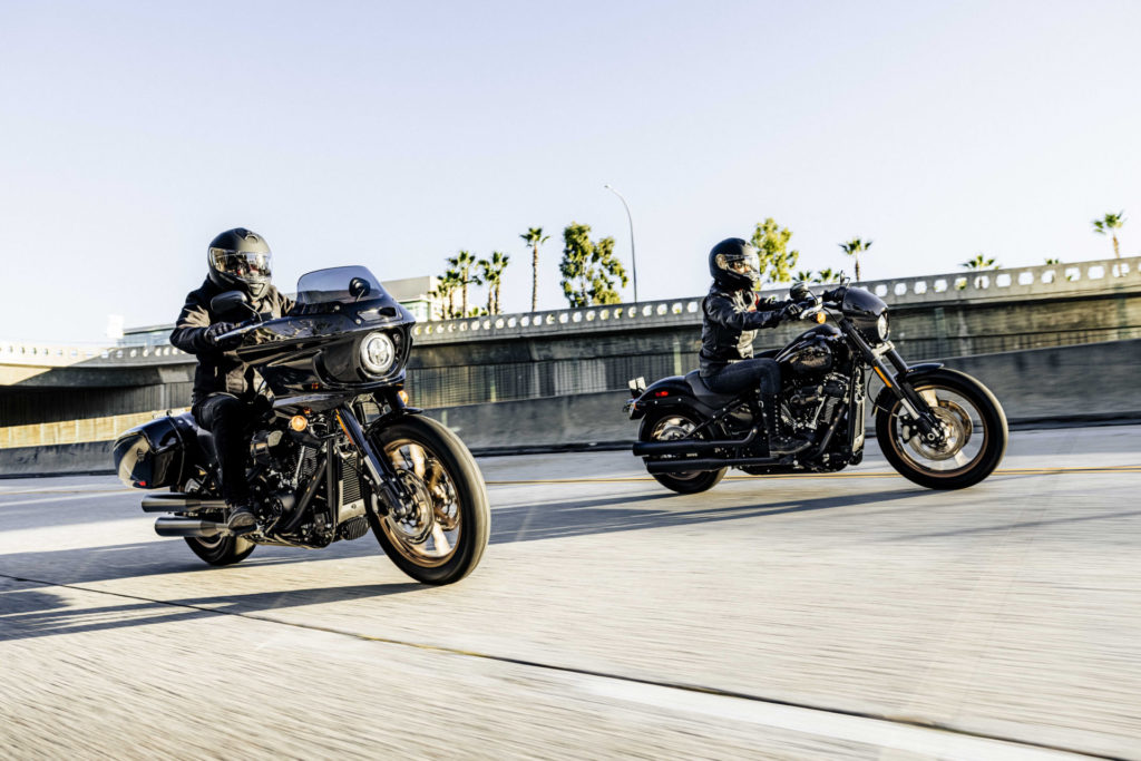 Harley-Davidson's 2022-model Low Rider ST (left) and Low Rider S (right). Photo courtesy Harley-Davidson.