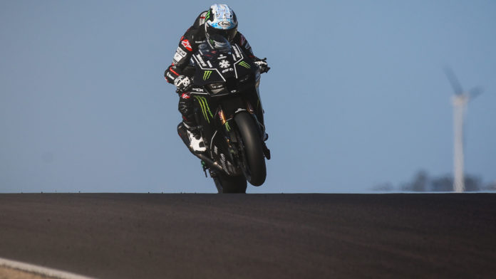 02941_DCP_Test_Feb_Portimao_Action2 Jonathan Rea was quickest on Day One of WorldSBK testing in Portugal but not by much. Photo courtesy Dorna.