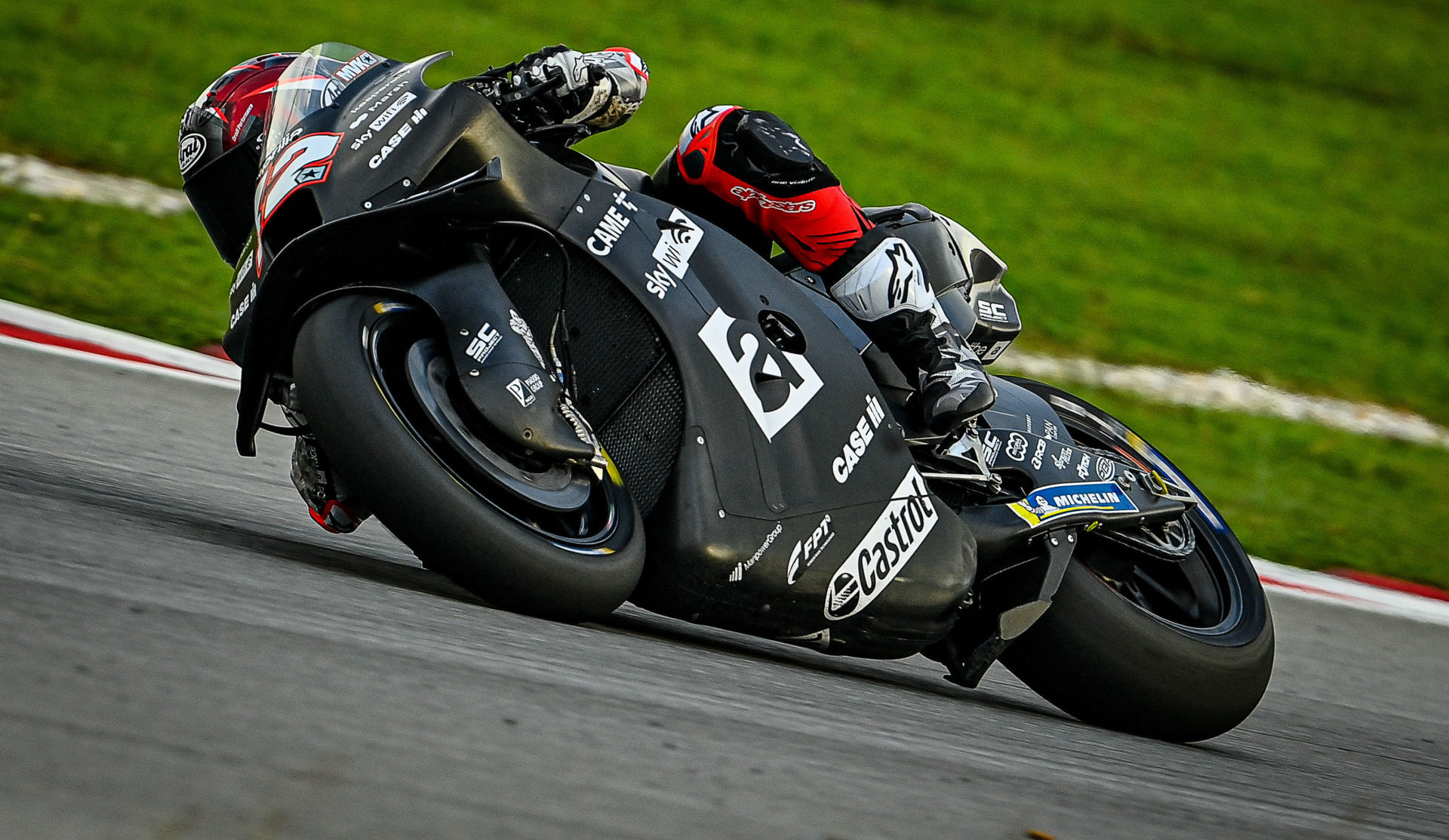 Aprilia's Maverick Vinales (12) topped the time sheet on Day Three of the MotoGP shakedown test at Sepang. Photo courtesy Dorna.