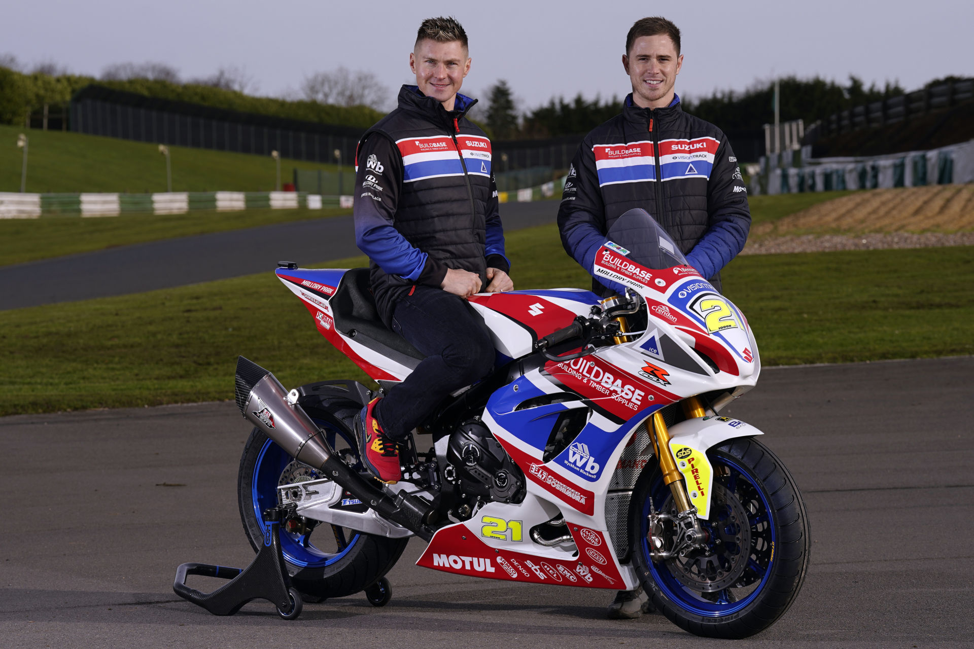 Buildbase Suzuki riders Christian Iddon (left) and Danny Kent (right). Photo courtesy Buildbase Suzuki.