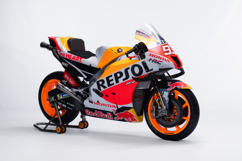 Marc Marquez's 2022 Honda RC213V MotoGP racebike. Photo courtesy Repsol Honda.