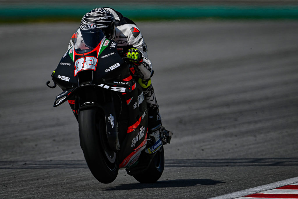 Aprilia test rider Lorenzo Savadori (32). Photo courtesy Dorna.