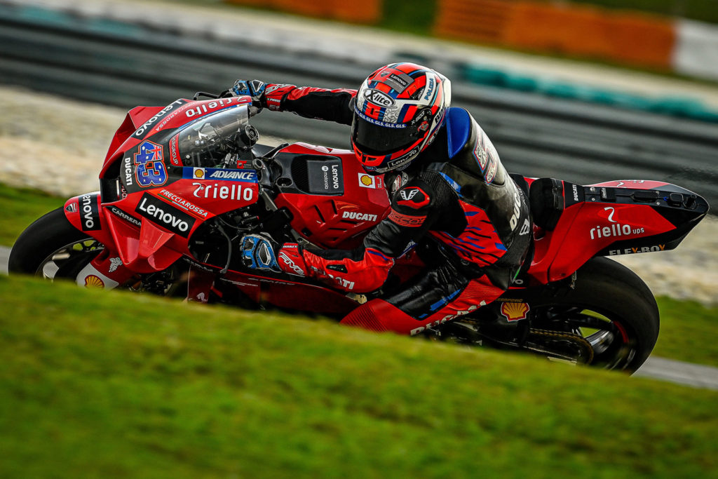 Test rider Michele Pirro (43) made sure Jack Miller's Ducati was ready to go for the official test later this week. Photo courtesy of Dorna.