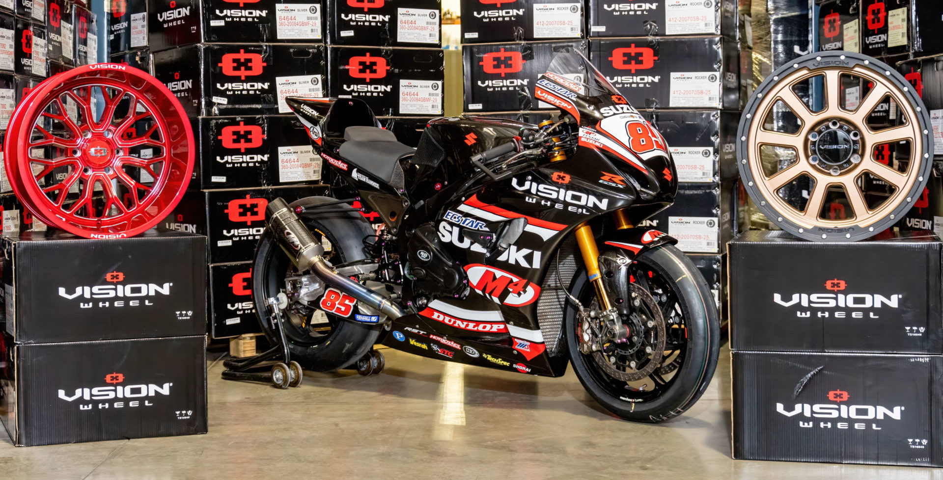 The Vision Wheel M4 Suzuki GSX-R1000 Superbike of Jake Lewis. Photo courtesy Suzuki Motor USA.