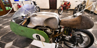 The eight-cylinder Moto Guzzi that went 285 kph (177 mph) in 1955. Photo courtesy Giorgio Parodi Association.