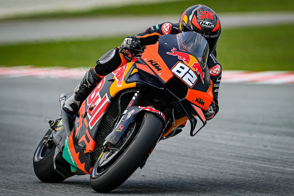 Mika Kallio (82) continued testing for KTM on Day Two. Photo courtesy Dorna.