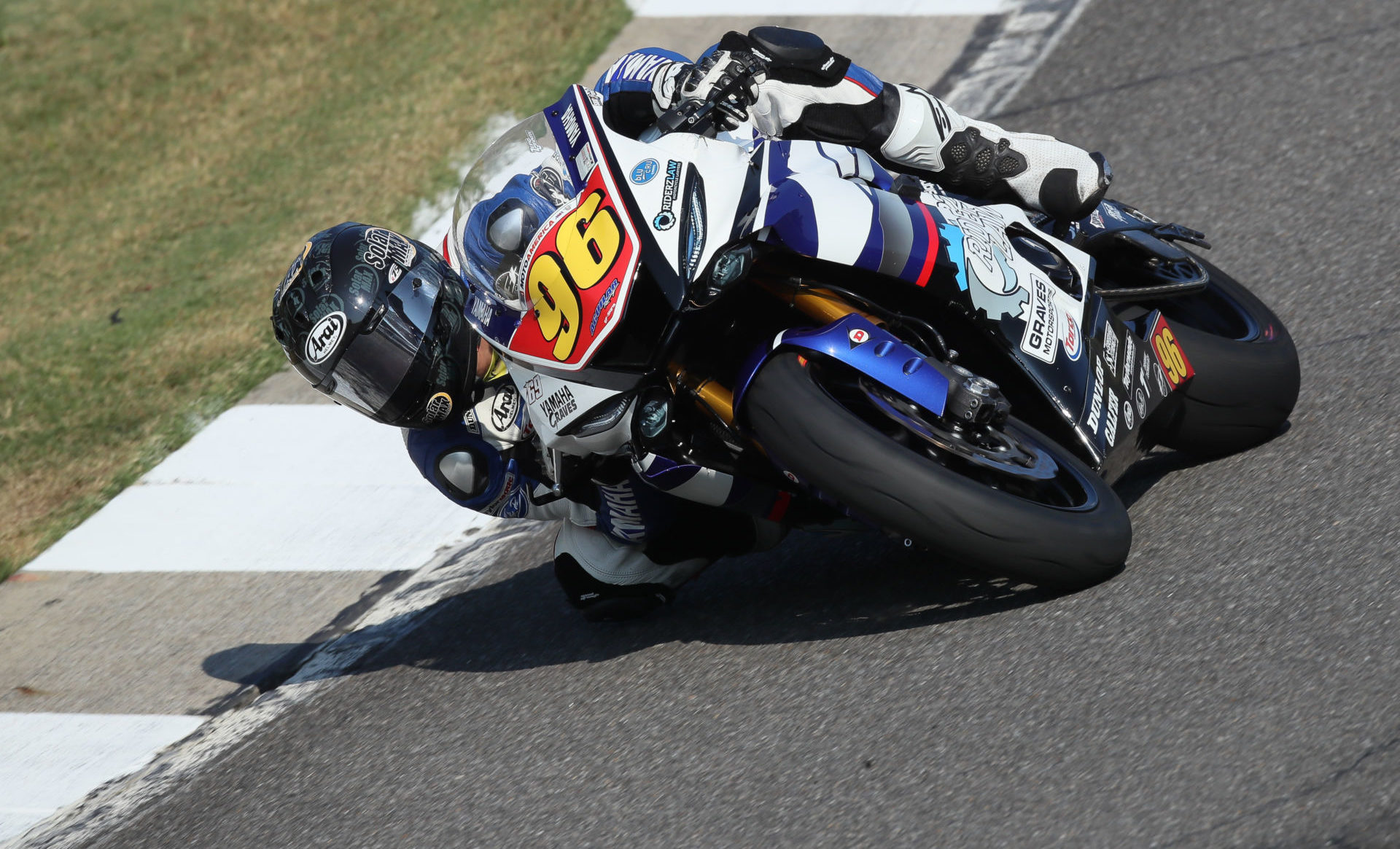 Jason Aguilar (96), on his way to winning the 2017 MotoAmerica Superstock 600 Championship. Photo by Brian J. Nelson.