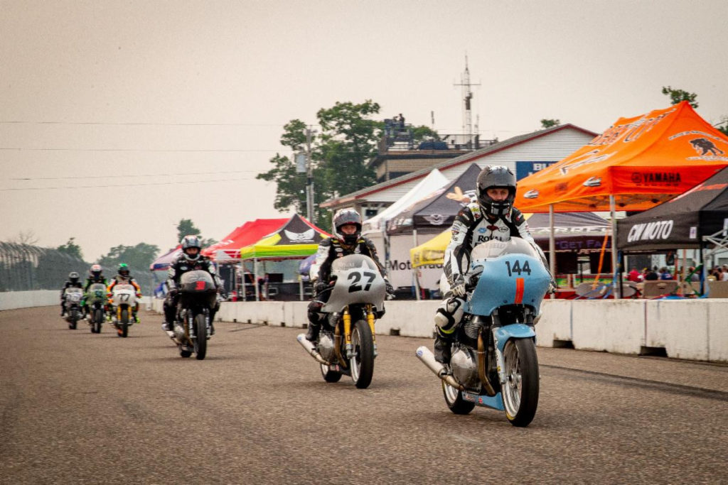 The women of Royal Enfield's BUILD. TRAIN. RACE. will be back at MotoAmerica for 2022, with more racers and more rounds! Photo by Brian J. Nelson, courtesy Royal Enfield North America.