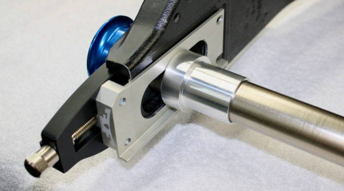 Fast Frank Racing rear wheel quick-change hardware. Photo courtesy iOneMoto Inc. Fast Frank Racing rear wheel quick-change hardware. Photo courtesy iOneMoto Inc.