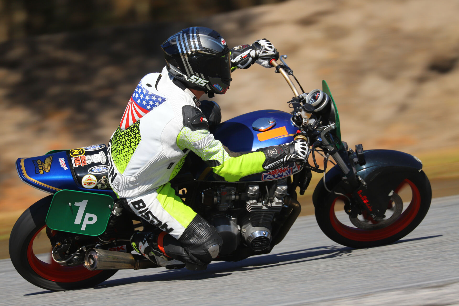 Jeremy Maddrill (1P) rode his 1979 Kawasaki KZ650 to victories in both AHRMA Vintage Cup races featuring the Vintage Superbike Heavyweight class at Roebling Road Raceway. Photo by etechphoto.com, courtesy AHRMA.