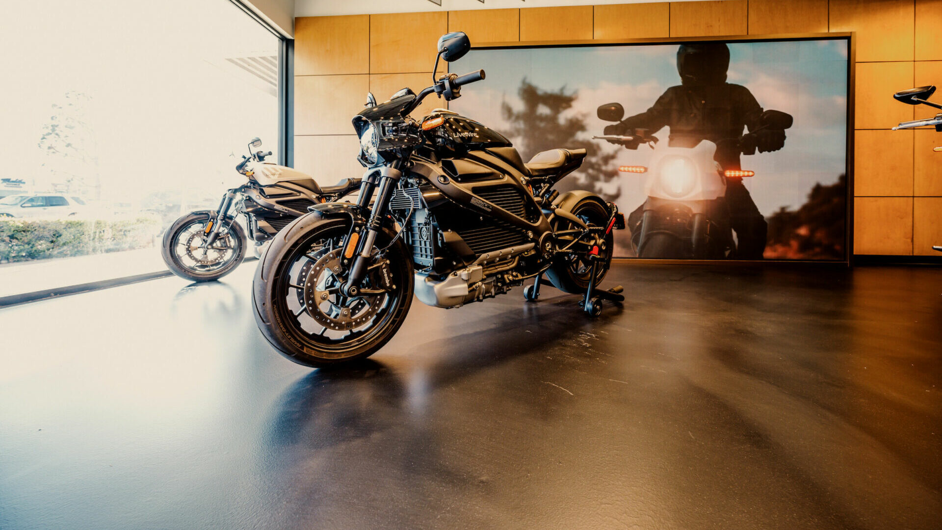 LiveWire electric motorcycles on display at the LiveWire Experience Center in Malibu, California. Photo courtesy LiveWire.