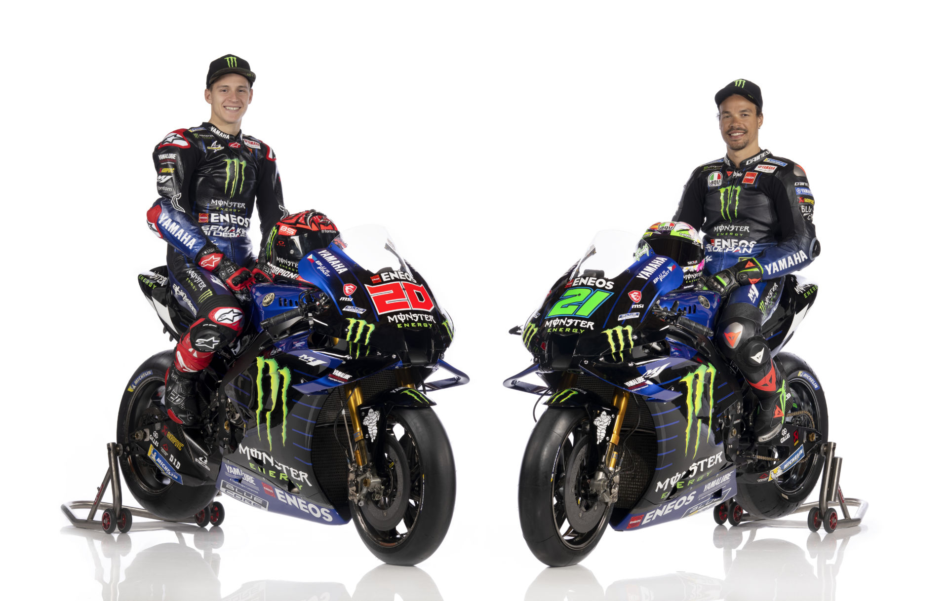 Monster Energy Yamaha riders Fabio Quartararo (left) and Franco Morbidelli (right). Photo courtesy Monster Energy Yamaha.