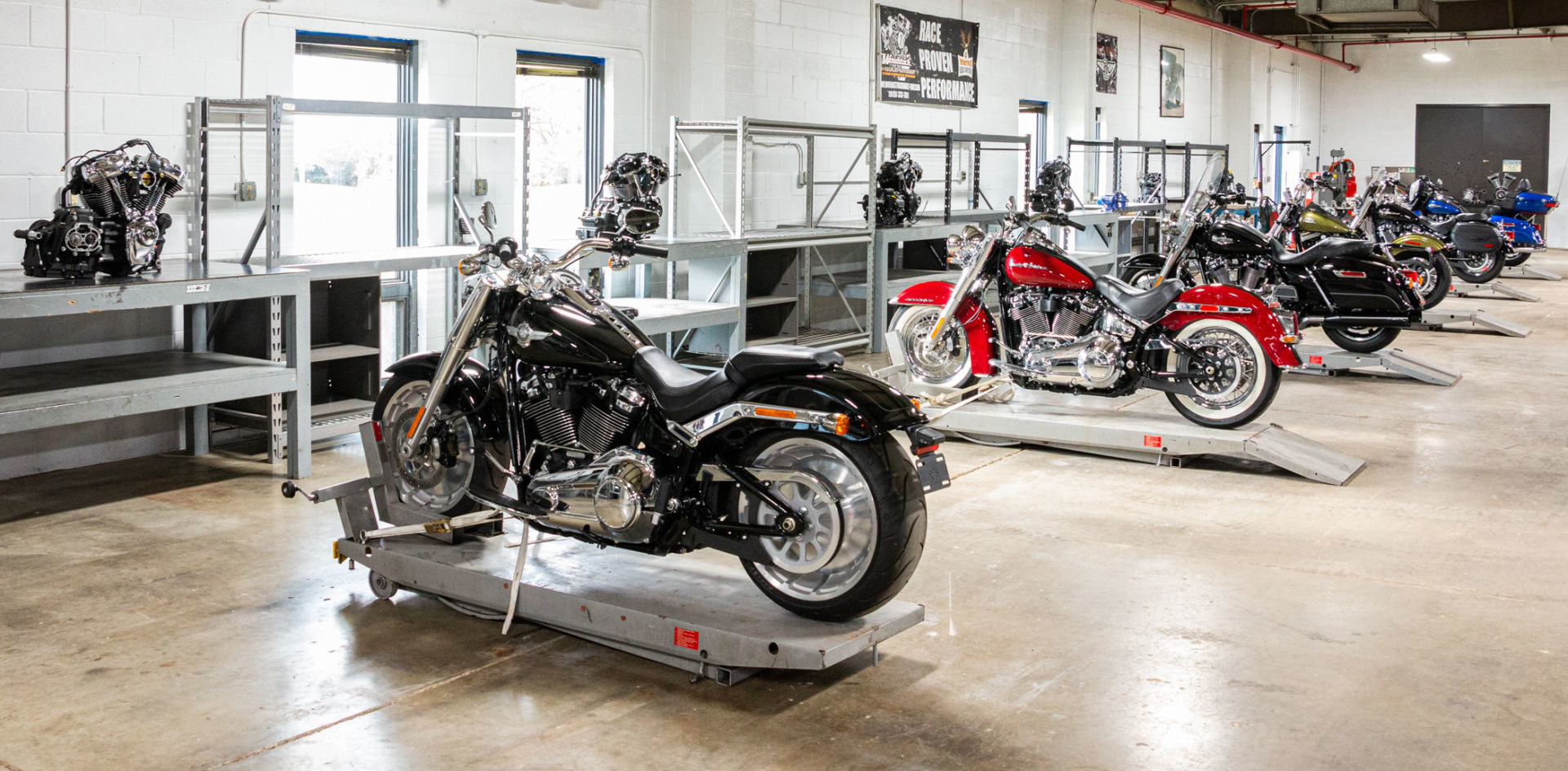 Inside the Midwest Motorcycle Mechanic School. Photo courtesy Midwest Motorcycle Mechanic School.