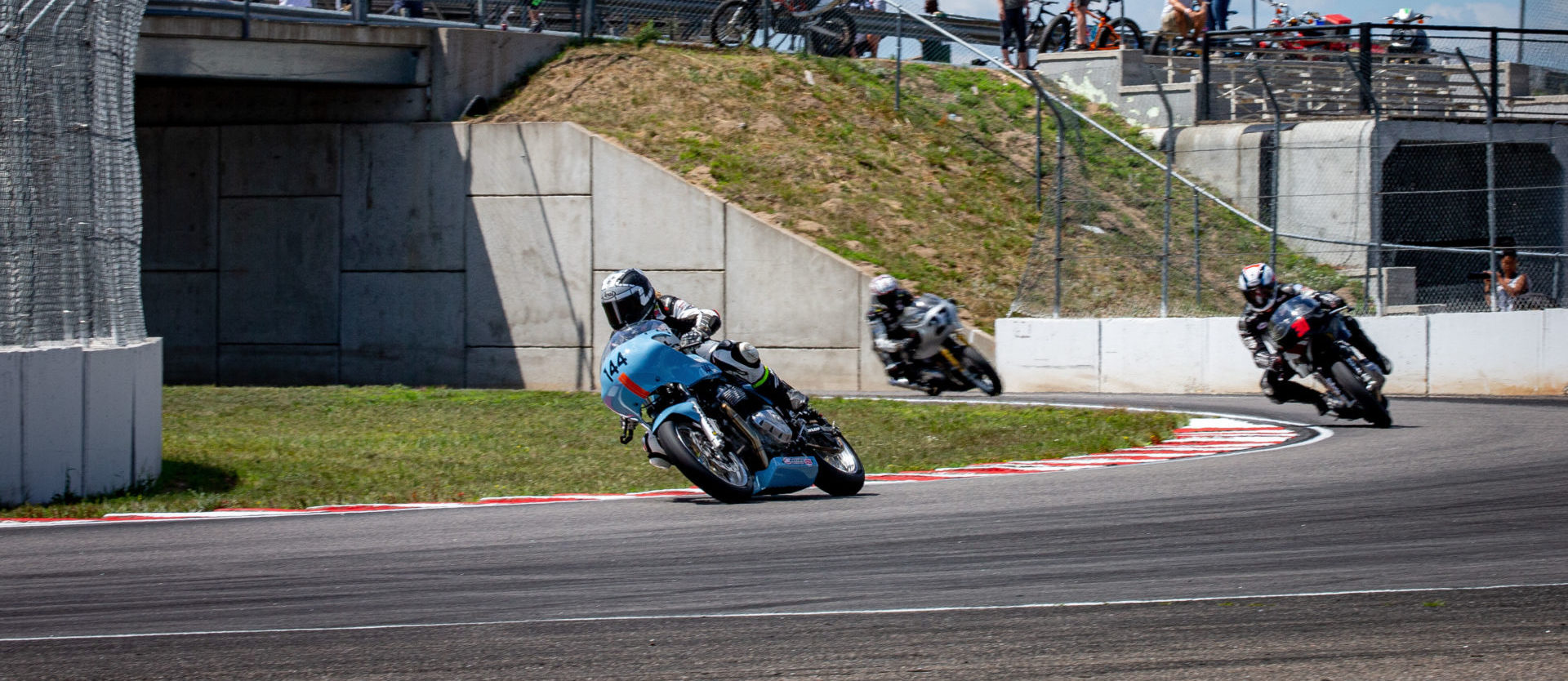 Action from the Royal Enfield Build. Train. Race. road race at Brainerd International Raceway in 2021. Photo courtesy Royal Enfield North America.