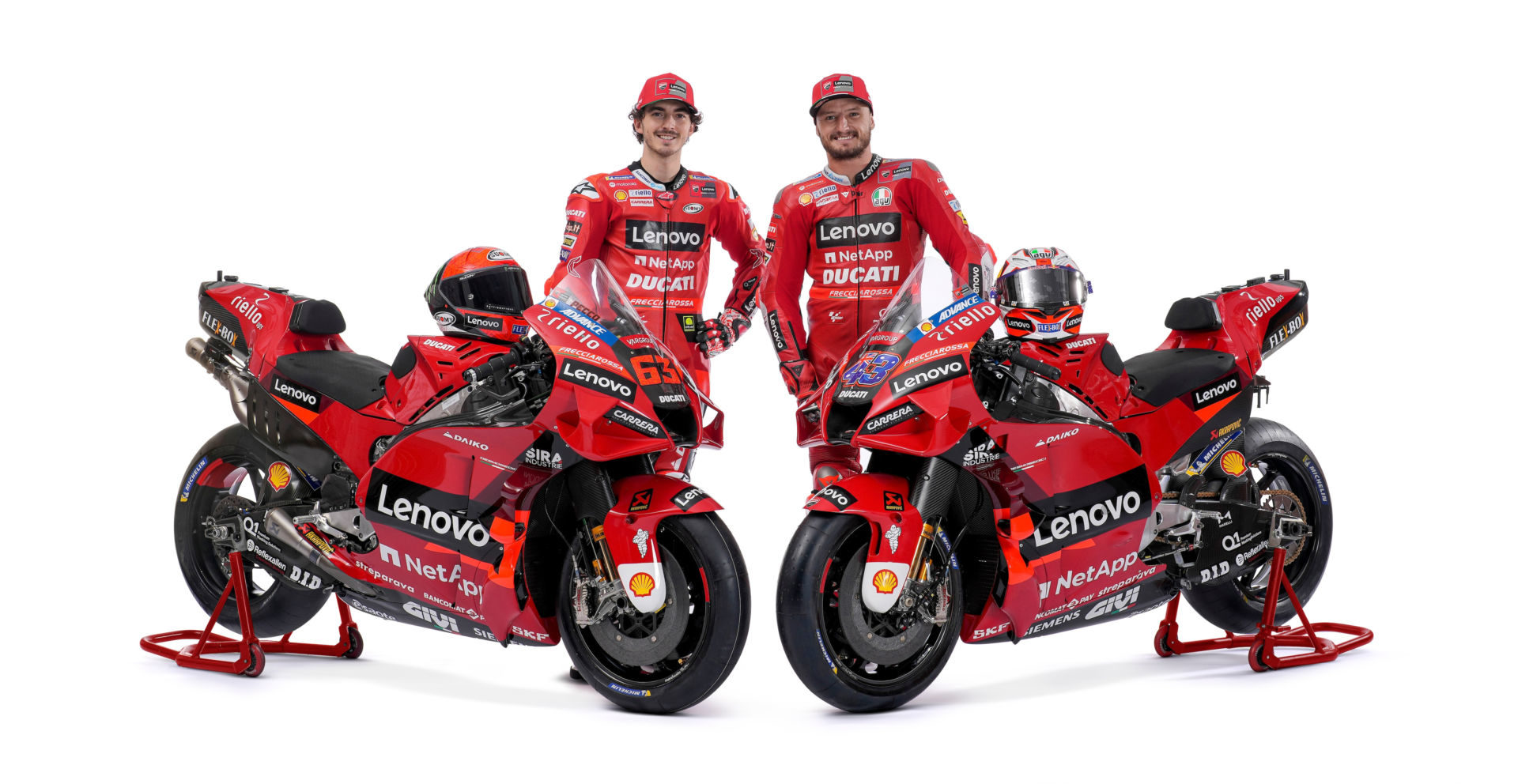 Ducati Lenovo Team riders Francesco Bagnaia (left) and Jack Miller (right). Photo courtesy Ducati.