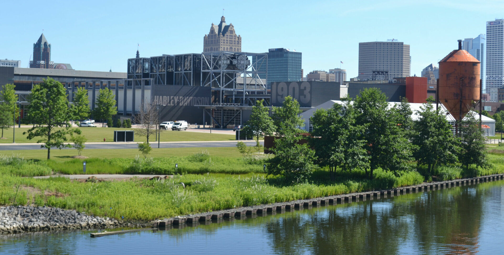 The Harley-Davidson Museum campus in Milwaukee, Wisconsin. Photo by David Swarts.