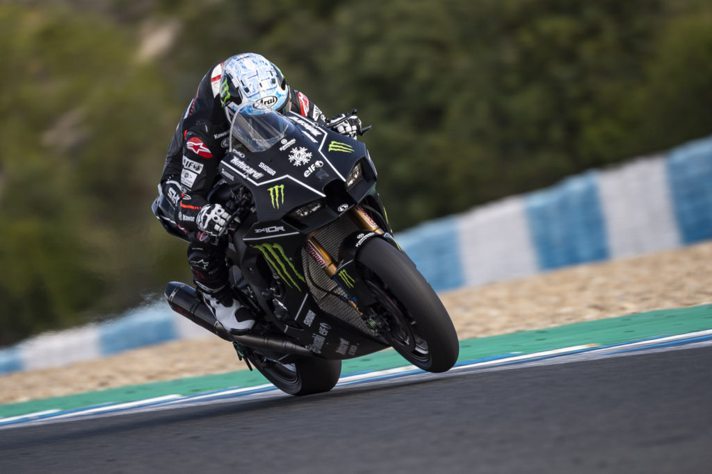 Jonathan Rea testing at Jerez in January. Photo courtesy Kawasaki.