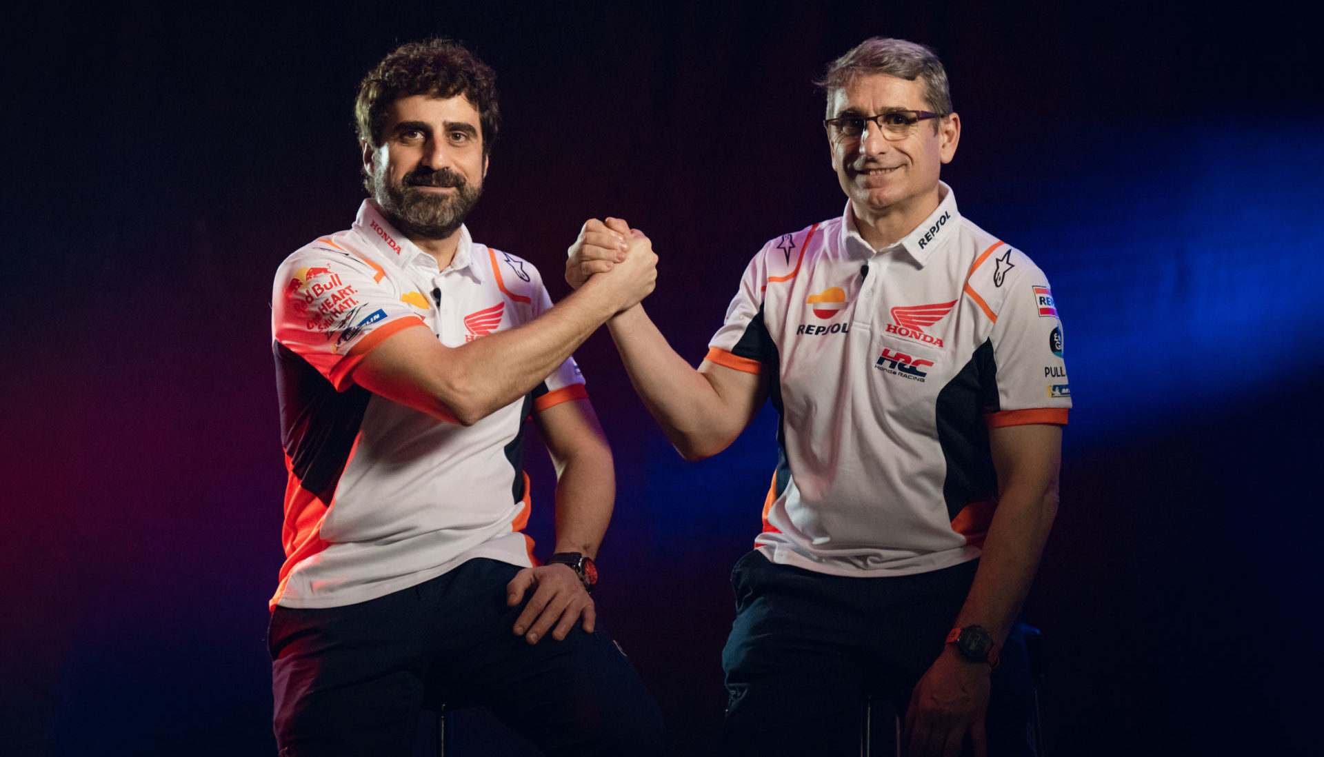 Repsol Honda Race Engineers Santi Hernandez (left) and Ramon Aurin (right). Photo courtesy Repsol Honda.