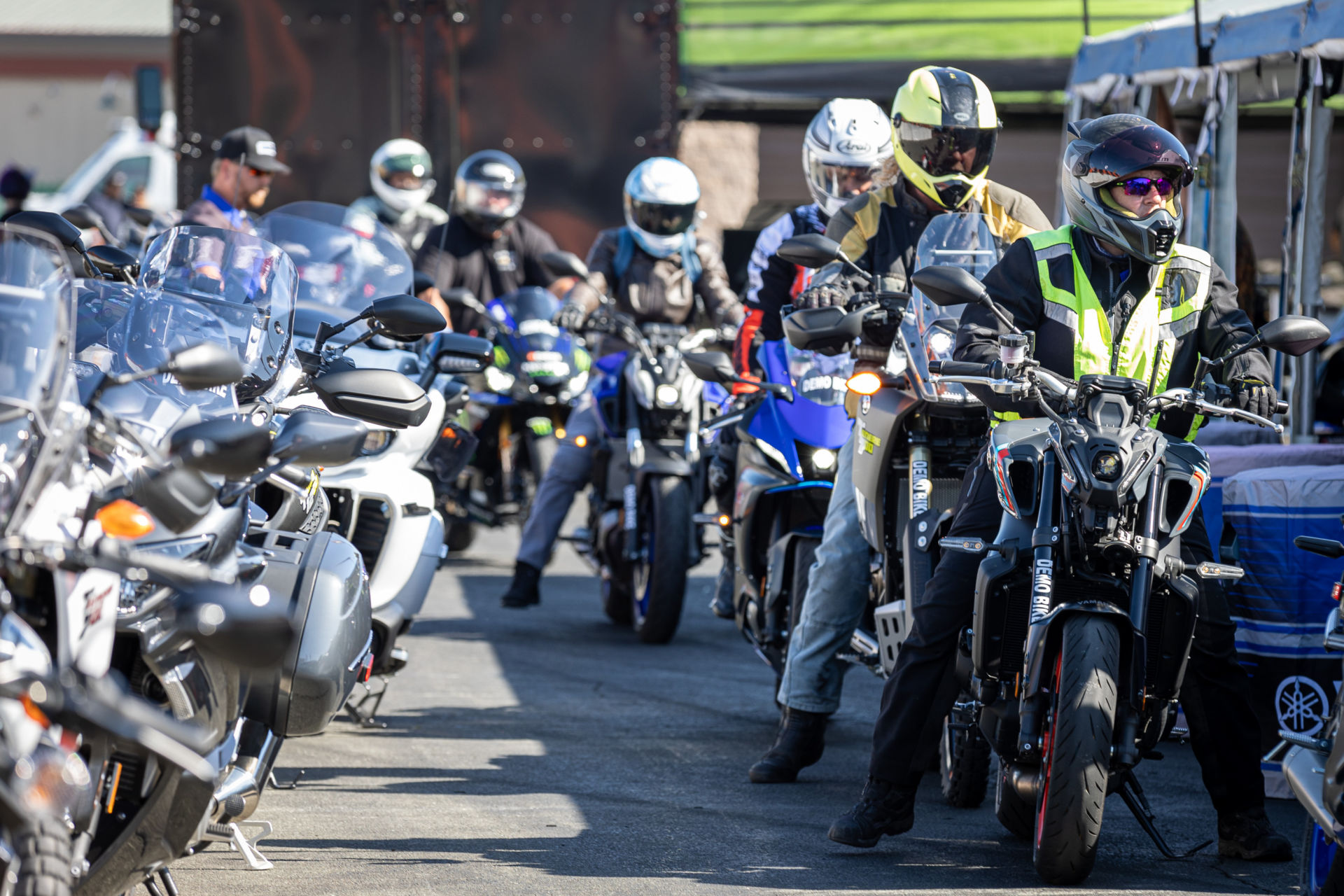 Demo bike riders during the IMS Outdoors show at Sonoma Raceway in 2021. Photo courtesy IMS Outdoors.