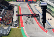 The start of the MotoGP race at COTA in 2018. Photo courtesy Michelin.
