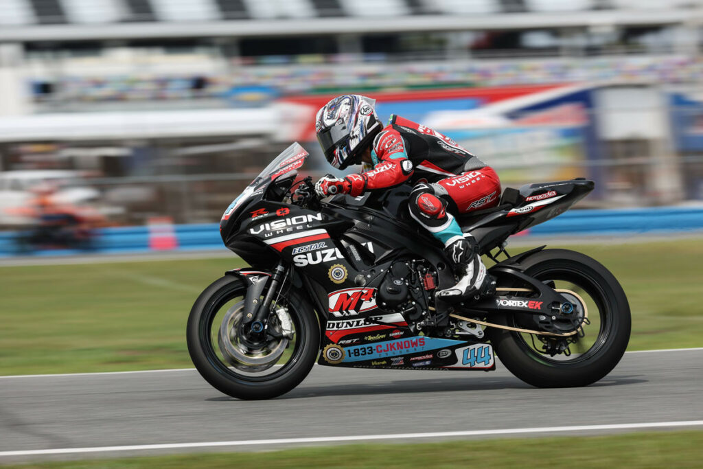 Sam Lochoff (44) is looking for a positive result for the start of the season. Photo courtesy Suzuki Motor USA, LLC.