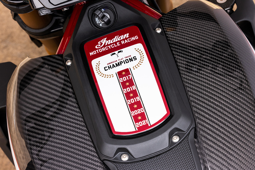 The 2022 FTR Championship Edition displays the company's five AFT Championship-winning seasons. Photo courtesy Indian Motorcycle.