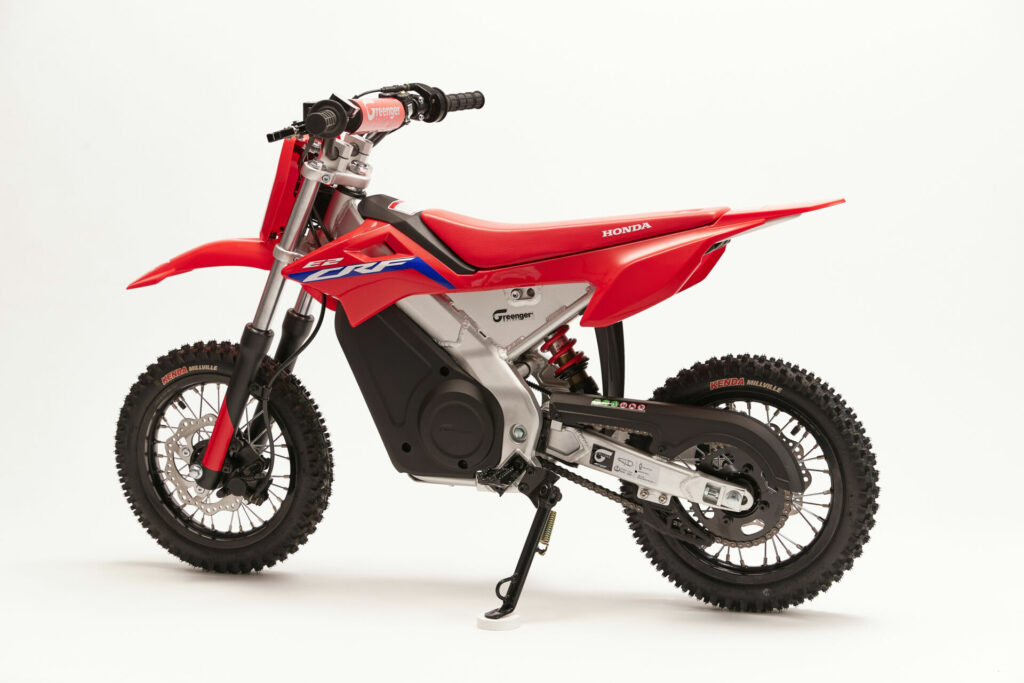 A 2022-model Greenger x Honda CRF-E2 electric mini dirt bike. Photo courtesy American Honda.