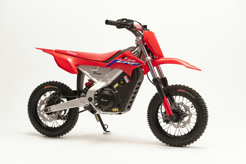 A 2022-model Greenger x Honda CRF-E2 electric mini dirt bike. Photo courtesy American Honda.