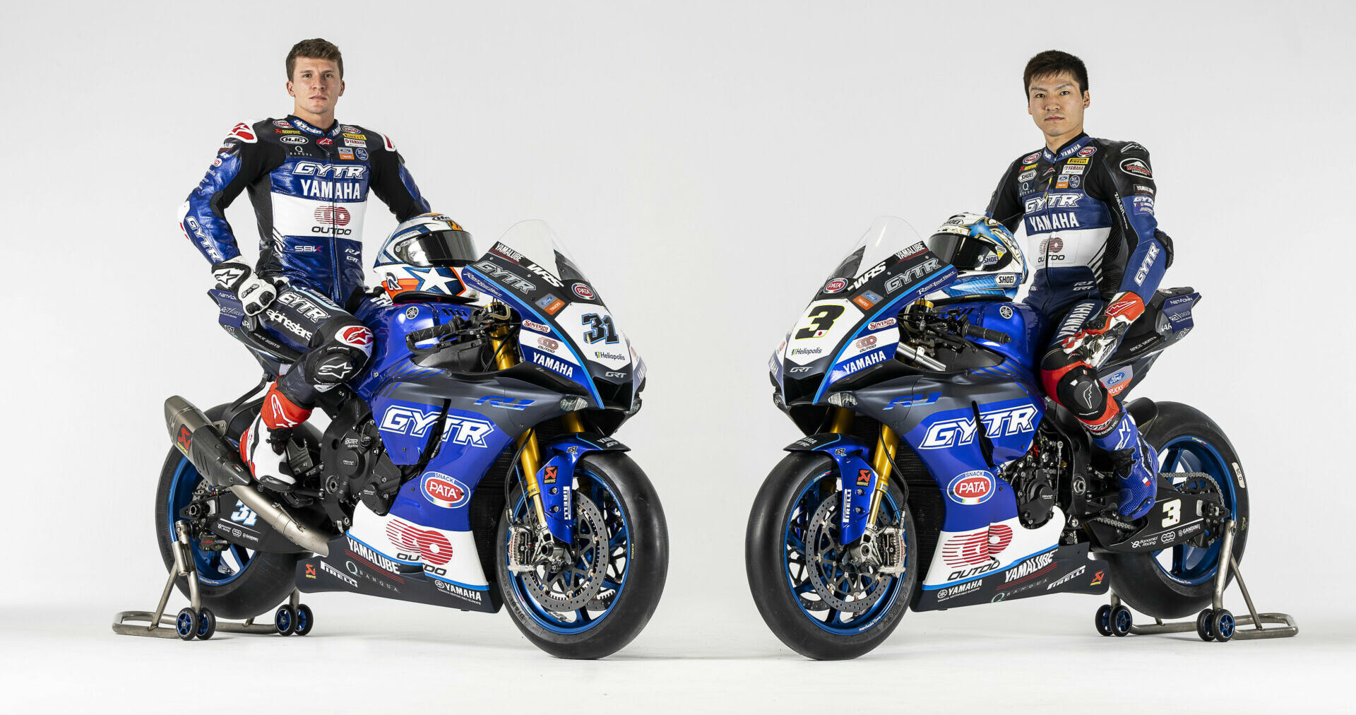 GRT GTYR Yamaha WorldSBK Team riders Garrett Gerloff (left) and Kohta Nozane (right). Photo courtesy GRT GTYR Yamaha WorldSBK Team.