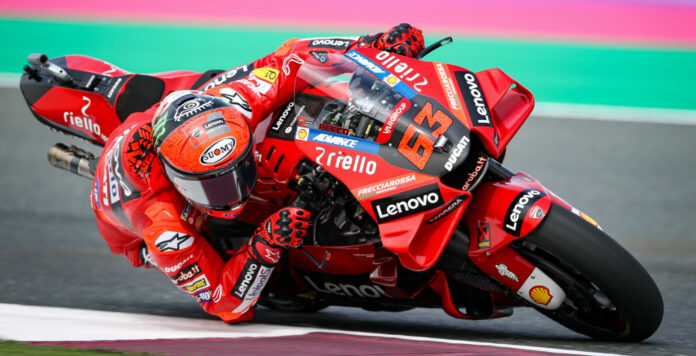 Francesco Bagnaia (63) in action in Indonesia. Photo courtesy Dorna. Francesco Bagnaia (63) in action in Indonesia. Photo courtesy Dorna.