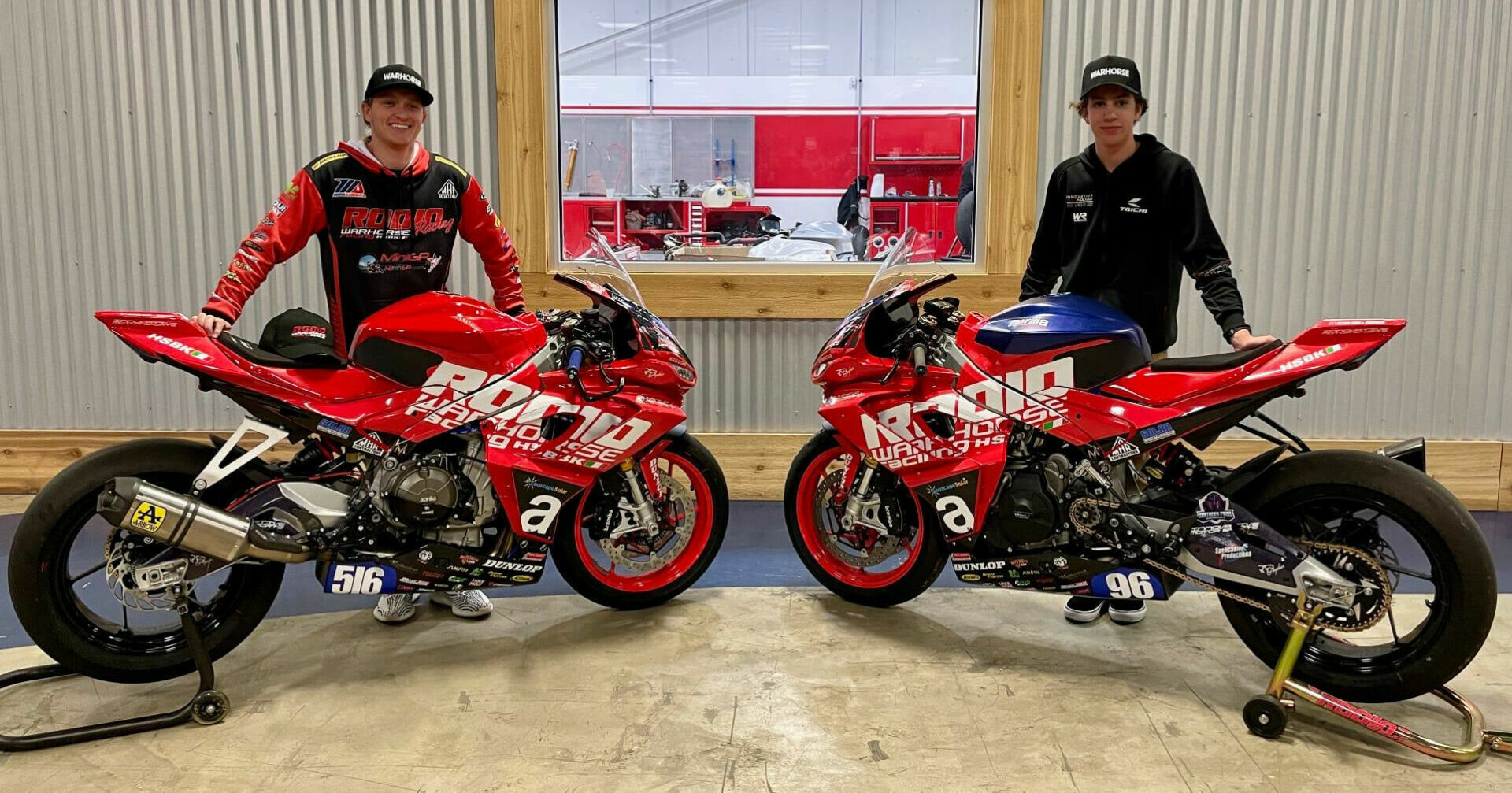 Anthony Mazziotto (left) and his teammate Gus Rodio (right). Photo courtesy Rodio Racing Warhorse HSBK Racing.