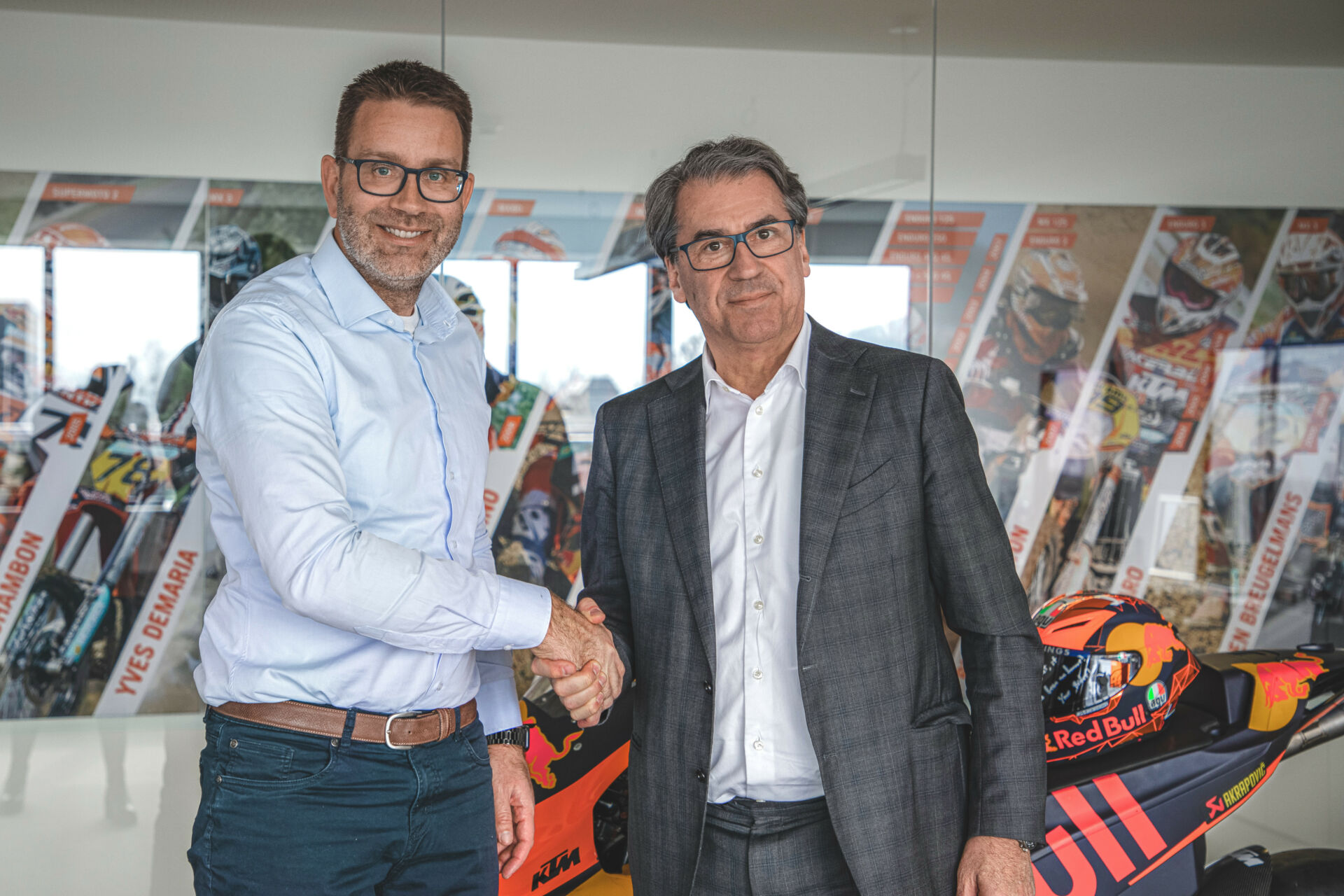 Stefan Pierer, KTM AG CEO and the current MSMA Chairman (right) with new MSMA Secretary General Biense Bierma (left). Photo courtesy KTM.