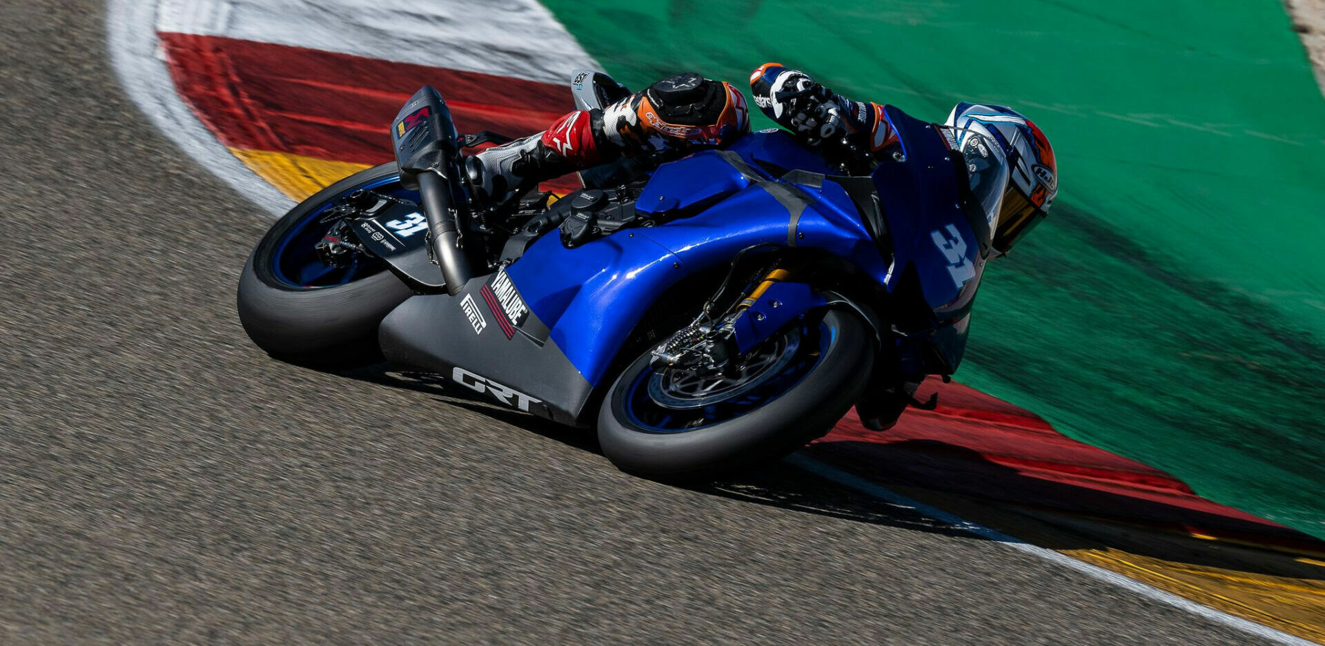 Garrett Gerloff (31) in action at Motorland Aragon. Photo courtesy GRT Yamaha.