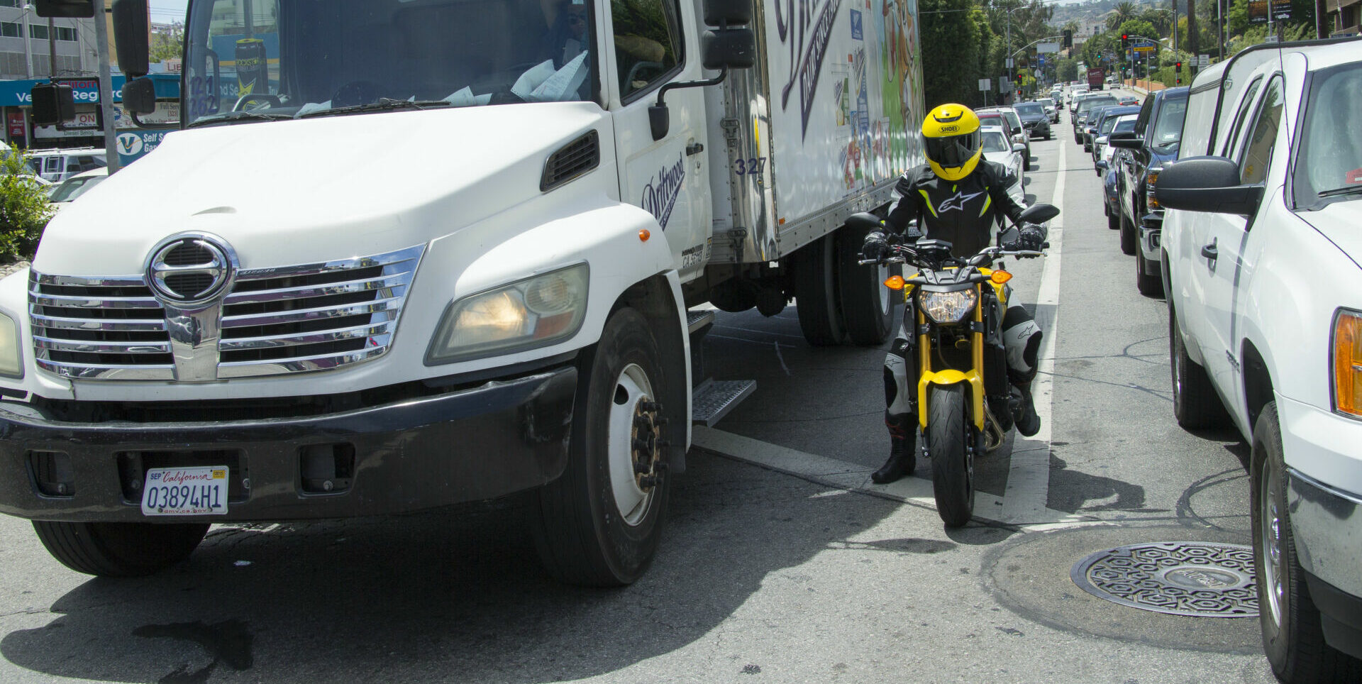 Motorcyclists in Arizona will now be able to slowly filter through stopped traffic on some roads. Photo by Kevin Wing, courtesy American Honda.