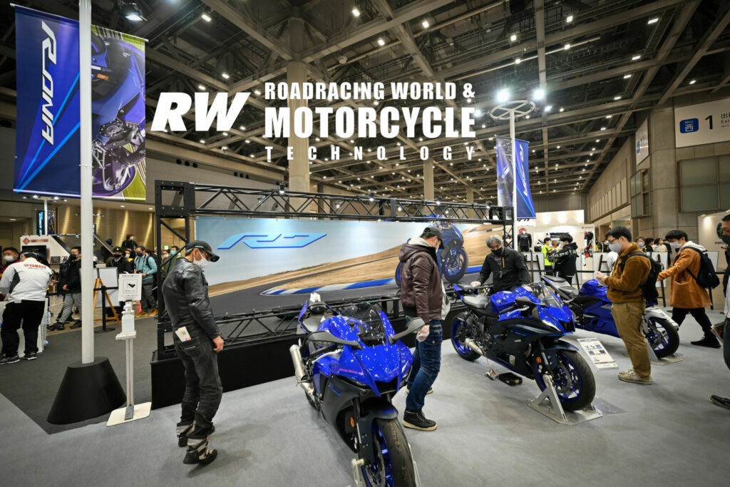 The new YZF-R7 was highlighted in Yamaha's display area at the show. Photo by Kohei Hirota.